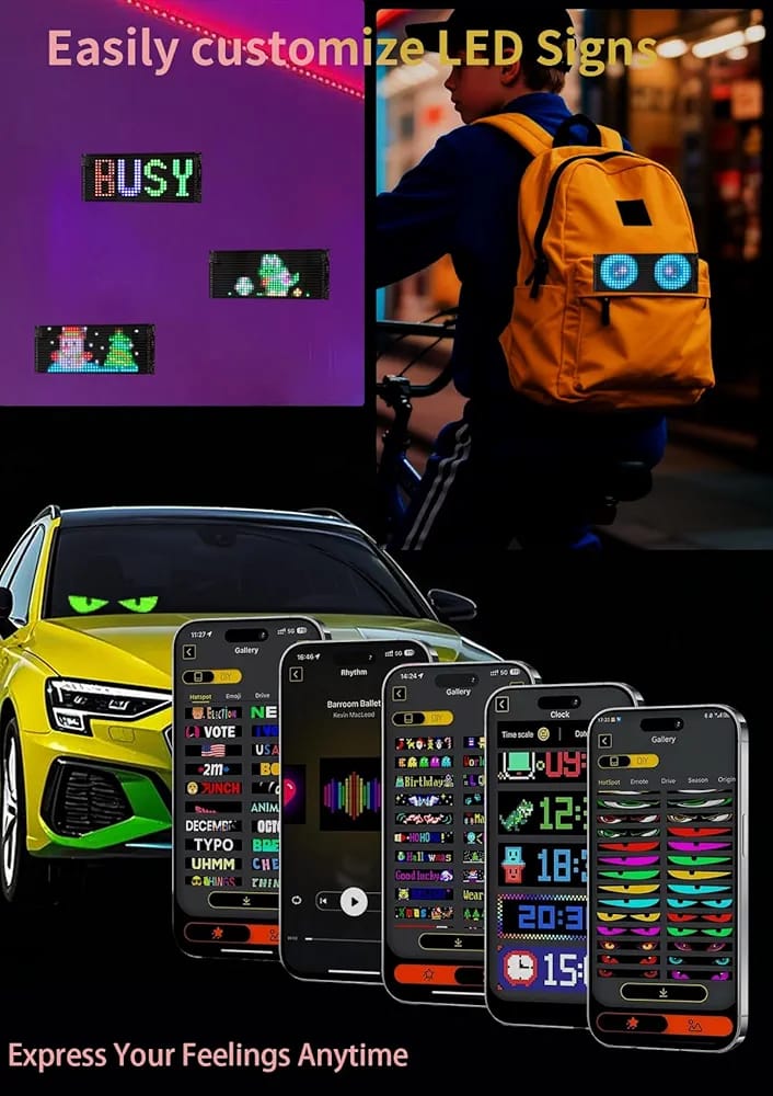 لافتة LED مرنة وذكية لسيارتك