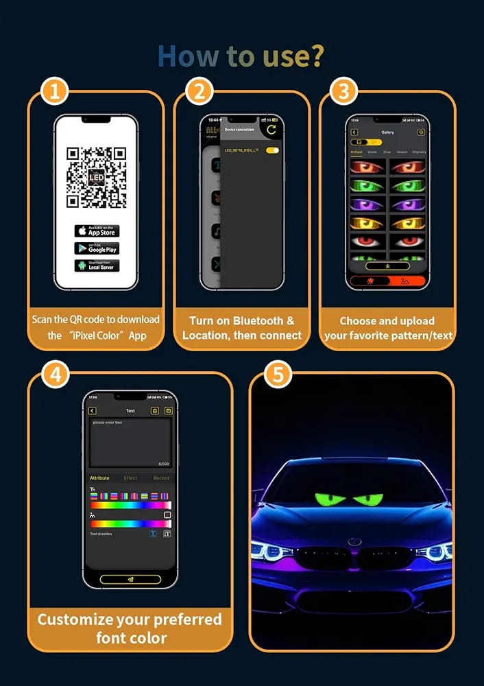 لافتة LED مرنة وذكية لسيارتك