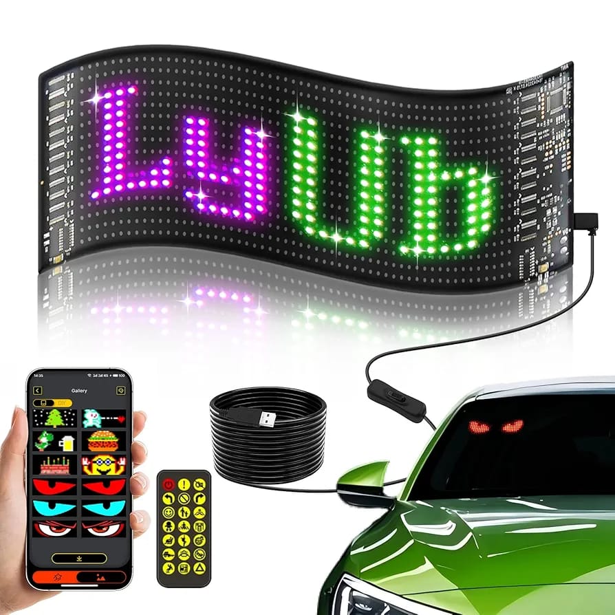 لافتة LED مرنة وذكية لسيارتك