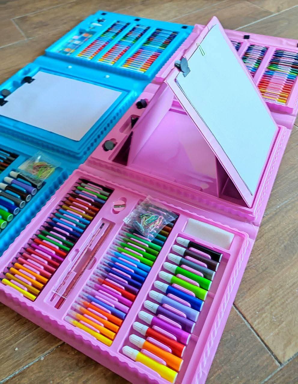 ✨ شنطة الألوان المتكاملة – 208 قطعة من الفن والإبداع