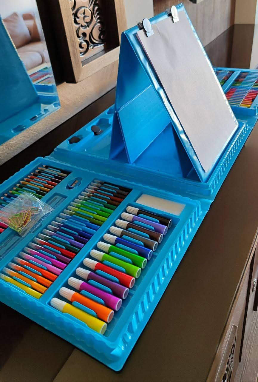 ✨ شنطة الألوان المتكاملة – 208 قطعة من الفن والإبداع