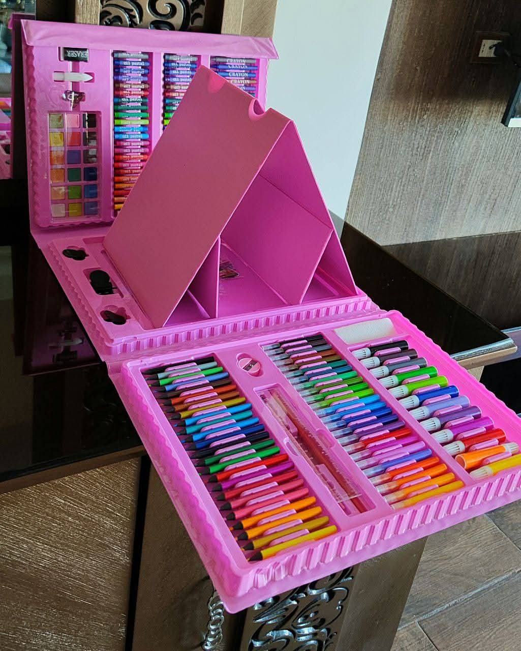 ✨ شنطة الألوان المتكاملة – 208 قطعة من الفن والإبداع